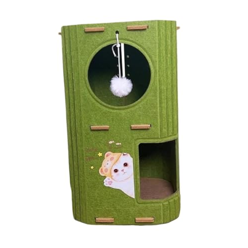 Sharplace Katzenhaus Haustierbett mit Hängendem Ballspielzeug für Hauskatzen zum Schlafen und Ausruhen, Grün, 2 Ebenen Sharplace Katzenhaus Haustierbett mit Hängendem Ballspielzeug für Hauskatzen zum Schlafen und Ausruhen, Grün, 2 Ebenen von Sharplace