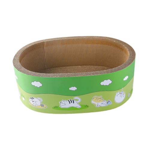 Sharplace Katzenkratzbaum, Karton, Katzenkratzbaum, Möbelschutz, Trainingsspielzeug, ovale gewellte Kratzunterlage, Liege, Couch für Bewegung, M von Sharplace