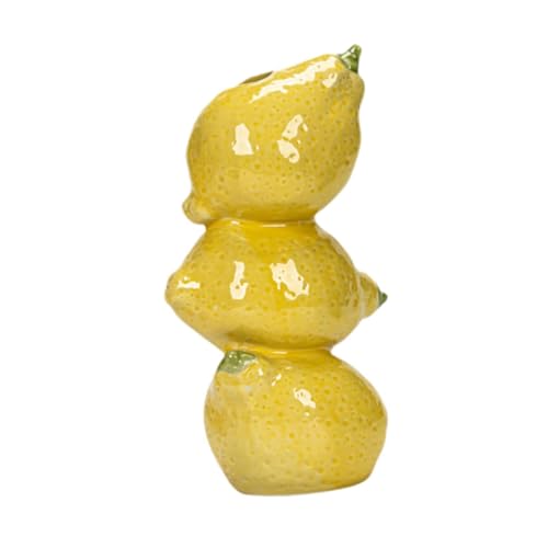 Sharplace Keramikfruchtknospen Vase Pflanzenbehälter Kunstwerke, Hauseinrichtung, dekorative Blumenvase Desktop Orament für Esszimmer Innenräume, Zitrone von Sharplace