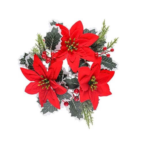 Sharplace Kerzenkranz Weihnachtskranz Kerzen Tafelaufsätze Blumendekor Weihnachtsdekoration Künstlicher Kranz für Weihnachten Hochzeit, ROT Sharplace Kerzenkranz Weihnachtskranz Kerzen Tafelaufsätze Blumendekor Weihnachtsdekoration Künstlicher Kranz für Weihnachten Hochzeit, ROT von Sharplace