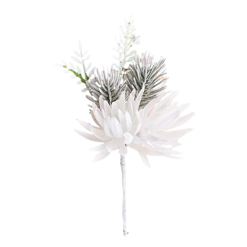 Sharplace Künstliche Kiefern-Kunstpflanze, verschneites Zubehör, künstliche Blätter, künstliches Kiefernholz für Hochzeit, DIY, Weihnachtskränze, Weihnachten, 14CM von Sharplace