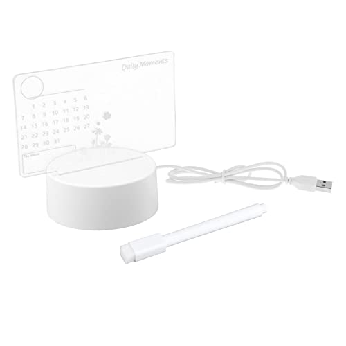 Sharplace LED-Nachtlicht, USB-Anschlagbrett, Notizbrett, wiederbeschreibbar mit Stift, warmes, Licht, USB-Nachtlampen-Dekoration, Kalender von Sharplace