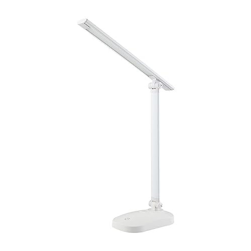 Sharplace LED-Schreibtischlampe, Touch-Steuerung, mit Einstellbarer Helligkeit, dimmbare Bürolampe mit verstellbarem Arm, Faltbare Tisch-Schreibtischlampe für Büro und Haus, Weiß von Sharplace