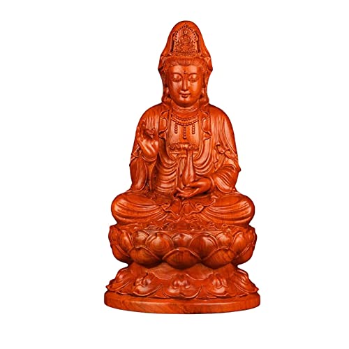 Sharplace Meditierende Guan Yin Statue Buddha Skulptur für Wohnzimmer Teehaus Schrank Dekor, Brown von Sharplace