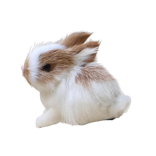 Sharplace Miniatur-realistisches pelziges Kaninchen, realistisches Plüsch-Häschen, Hasenfiguren, realistisches pelziges Kaninchen-Spielzeug für von Sharplace