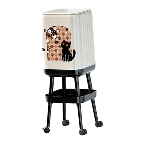 Sharplace Moderner Mülleimer mit Doppeltem Fassungsvermögen Und Rädern Großer Mülleimer mit Lagerregal Ideal für Küche Und Wohnbereich, Style B von Sharplace