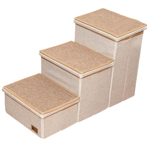 Sharplace Modulare Haustiertreppe, Hundetreppe mit Stauraum, abnehmbar, einfacher, mit verstärktem Deckel, für Schlafsofa, Auto, Mehrzweck-Haustierleiter, Beige Sharplace Modulare Haustiertreppe, Hundetreppe mit Stauraum, abnehmbar, einfacher, mit verstärktem Deckel, für Schlafsofa, Auto, Mehrzweck-Haustierleiter, Beige von Sharplace