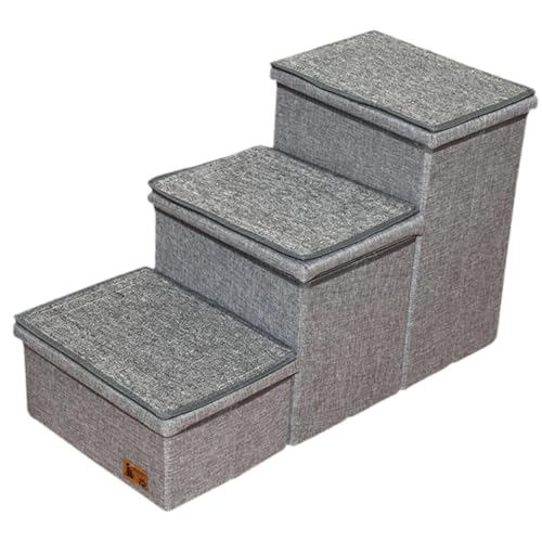 Sharplace Modulare Haustiertreppe, Hundetreppe mit Stauraum, abnehmbar, einfacher, mit verstärktem Deckel, für Schlafsofa, Auto, Mehrzweck-Haustierleiter, Grau Sharplace Modulare Haustiertreppe, Hundetreppe mit Stauraum, abnehmbar, einfacher, mit verstärktem Deckel, für Schlafsofa, Auto, Mehrzweck-Haustierleiter, Grau von Sharplace