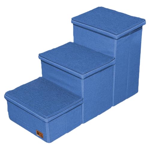 Sharplace Modulare Haustiertreppe, Hundetreppe mit Stauraum, abnehmbar, einfacher, mit verstärktem Deckel, für Schlafsofa, Auto, Mehrzweck-Haustierleiter, Navy Blau Sharplace Modulare Haustiertreppe, Hundetreppe mit Stauraum, abnehmbar, einfacher, mit verstärktem Deckel, für Schlafsofa, Auto, Mehrzweck-Haustierleiter, Navy Blau von Sharplace