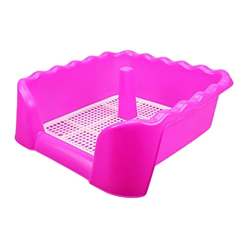 Sharplace Netz-Hunde-WC-Pee-Pad-Halter Urinal-Bettpfanne für kleine und mittlere Hunde Indoor-Hundetöpfchen-Tablett , Rosenrot L von Sharplace