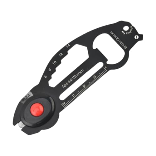 Sharplace Survival-Multitool aus Edelstahl, Karten-Sechskantschlüssel, Flaschenöffner, Lineal, kompakt für Camping, robustes Rucksack-Werkzeug, 7 Funktionen von Sharplace