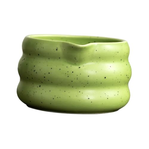 Sharplace Traditionelle Matcha-Teeschale, handgefertigt für die Matcha-Zeremonie mit Ausgießer, Teeschale Chawan für Frühstück, Latte, Kaffee, Schneebesen, Teeschale als Geschenk, Grün von Sharplace