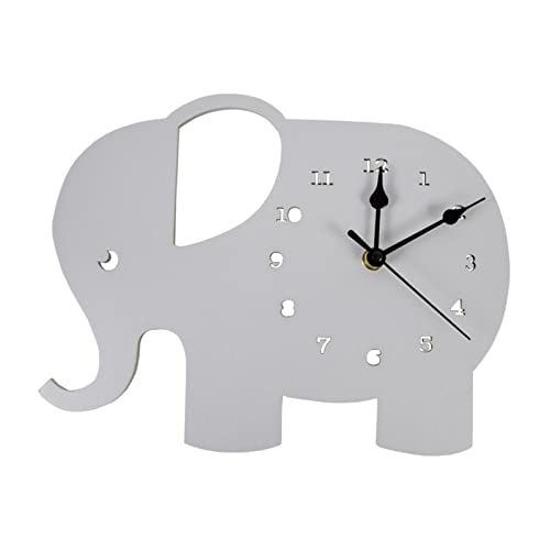 Sharplace Unvollendete Elefant-Wanduhr-Verzierung, hängende Holzuhren für Büro-Esszimmer von Sharplace