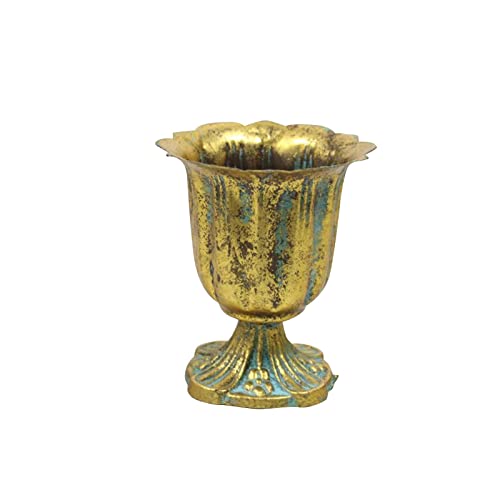 Sharplace Urnen-Pflanzgefäß aus Metall, Elegante Hochzeitsvase für die Dekoration von Hochzeitsfeiern, Trompetenvase, Blumenhalter für die Jubiläumszeremonie, Antikes Gold von Sharplace