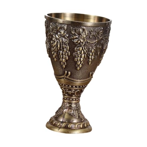 Sharplace Vintage Mittelalterlicher Trinkglas Neuheit Jubiläumsgeschenke Handarbeit Elegante Gravur Retro Schreibtischdekoration Weinbecher, Bronze von Sharplace