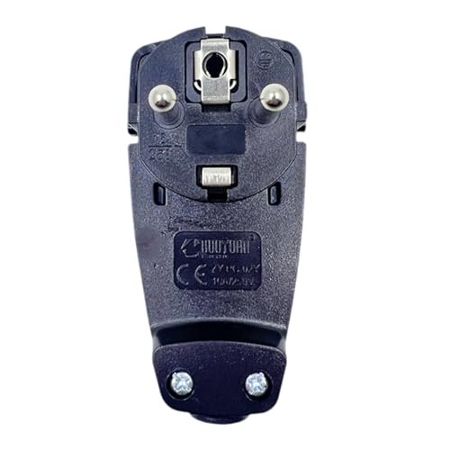 Sharplace Wiederverdrahtbarer Stecker Verlängerungskabel Ende Ersatzteile DIY Europäischer Standard 250V 16A Einfache Montage Befestigung Reisestecker, Schwarz von Sharplace