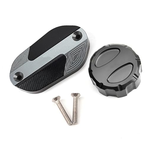 Sharrqing Motorrad CNC Vorne Hinten Brems Flüssigkeit Kappe Öl Füllstoff Kappe Kompatibel Mit Ninja400 Ninja500 Ninja 500/400 Z400 Z500 2024 von Sharrqing