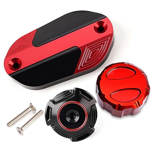 Sharrqing Motorrad CNC Vorne Hinten Brems Flüssigkeit Kappe Öl Füllstoff Kappe Kompatibel Mit Ninja400 Ninja500 Ninja 500/400 Z400 Z500 2024 von Sharrqing