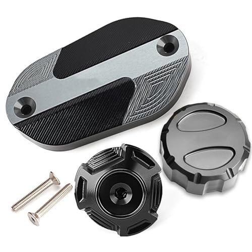 Sharrqing Motorrad CNC Vorne Hinten Brems Flüssigkeit Kappe Öl Füllstoff Kappe Kompatibel Mit Ninja400 Ninja500 Ninja 500/400 Z400 Z500 2024 von Sharrqing