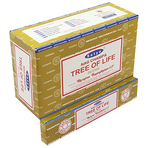Satya Tree of Life Duft Räucherstäbchen 12er Pack Aggarbatti Home Scent Duft Aromatherapie 15G X 12 Pack (180G) von Sharvgun