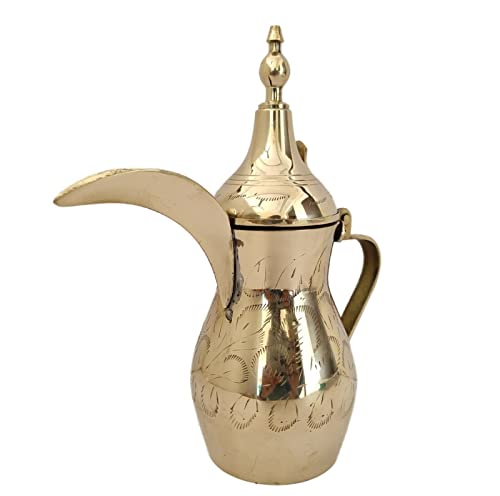 Sharvgun Messing arabische Topf, Krug, Krug, Tasse Golden Dallah Kaffee Teekanne Tischkleidung Küche Trinkdekor Messing Topf markiert 25,4 cm von Sharvgun