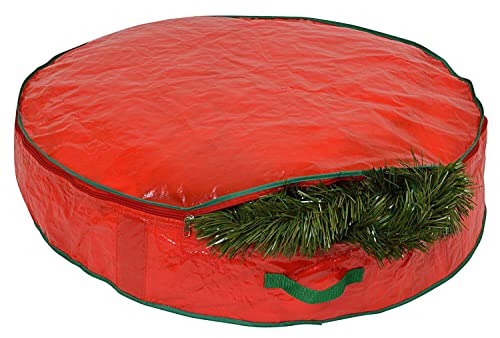 Aufbewahrungstasche für Weihnachtskranz, Girlande, bewahrt bis zu 60 cm lange künstliche Kränze auf, haltbares wasserdichtes Material, Lagerbehälter mit Reißverschluss und Tragegriffen von SHATCHI