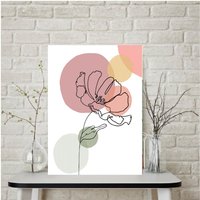 Blumen Line Print | Florale Pastellfarben Wandkunst Feminismus Poster Geschenkidee Büro Kunst Boho Wohndekoration von ShatteringTheCeiling