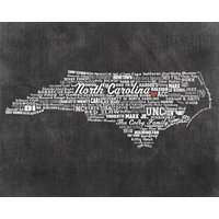 North Carolina State Personalisierte Kreidetafel Wordart Add Your Hometown & Family Names Druckbares Digitales Kunstwerk Unc Ft. Bragg von ShaunaSmithDesigns