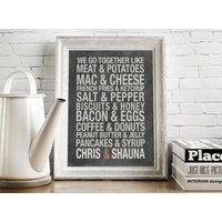 Paare Oder Beste Freunde Kreidetafel Kunstwerk - Tolle Hochzeitsparty Wohnkultur Geschenk Perfekte Küche Esszimmer von ShaunaSmithDesigns