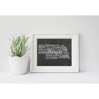Personalisiertes Familienschild - Nebraska Geschenk Nebraska State Sign Kunstwerk Wanddekoration Schild von ShaunaSmithDesigns