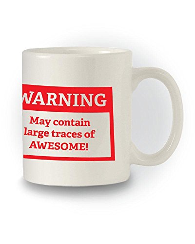 Funny 'Achtung – Große Spuren von Awesome' Tasse von Shaw Tshirts