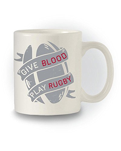 Rugby Humor 'Give Blood, Play Rugby' Funny Tasse von Shaw Tshirts