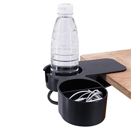 ShawFly Trinkbecherhalter Clip Verbesserte Version des kreativen Bürobecherhalters Home Car Office Tisch Schreibtisch Stuhl Kanten Cupholder für Wassergetränk Getränke Soda Kaffeebecher(black) von ShawFly