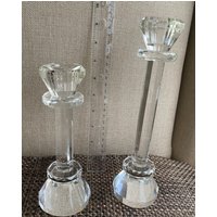 Crystal Deco Style Modernes Vintage Kerzenhalter Set von ShawnesCollectables