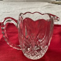 Kristall Geschliffenes Glas Vintage Creamer/Kleine Krug Diamant-Muster Kristall Geschliffenes Glas Vintage Creamer/Kleine Krug Diamant-Muster von ShawnesCollectables