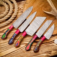Handgefertigtes Damast-stahl Kochmesser-Set Volle Küchenmesser Mit Kamelknochengriff von ShaymaanProducts
