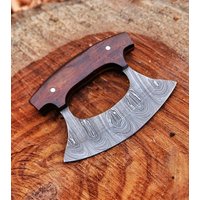Handgefertigtes Damaszener Stahl Ulu Messer Chef Küche Pizzaschneider Handgefertigtes Damaszener Stahl Ulu Messer Chef Küche Pizzaschneider von ShaymaanProducts