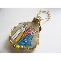 Drei Könige - Handbemalter Weihnachtsbaumschmuck Aus Seeglas Mit Perlen Und Draht von ShePaintsSeaglass