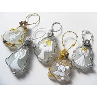 Weihnachtsengel - Handbemalter Christbaumschmuck Aus Seeglas 5Er Set Weihnachtsengel - Handbemalter Christbaumschmuck Aus Seeglas 5Er Set von ShePaintsSeaglass