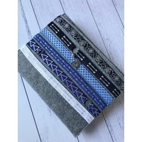 Planner Band Auch Lesezeichen Oder Notizbuch Tablet Wähle Eine Schwarz Weiß Blau Und Silber Folie Druckt Rosen Pfeile von SheWhoDaresDesign