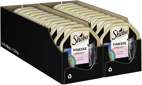 SHEBA Schale Nassfutter für Katzen Finesse Feine Pastete mit Lachs MSC-zertifiziert 22 x 85g SHEBA Schale Nassfutter für Katzen Finesse Feine Pastete mit Lachs MSC-zertifiziert 22 x 85g von Sheba