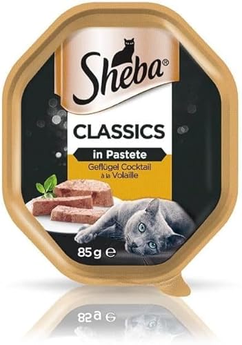 Sheba Classics in Pastete – Katzenfutter als Pasteten mit Geflügelschale 11 x 85g von Sheba