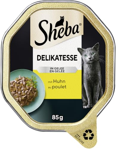 Sheba Schale Nassfutter für Katzen Delikatesse in Gelee mit Huhn 2 x 11 x 85g von Sheba