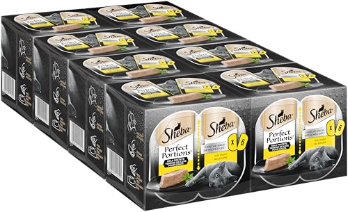SHEBA Perfect PORTIONS Pastete für Katzen mit Huhn 8 x 3 x (2 x 37.5g) von Sheba