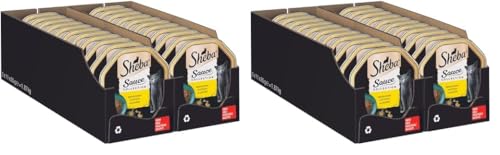 Sheba Sauce Collection Sauce Lover Katzen Nassfutter in Schale mit Huhn 2x11x85g (Packung mit 2) von Sheba
