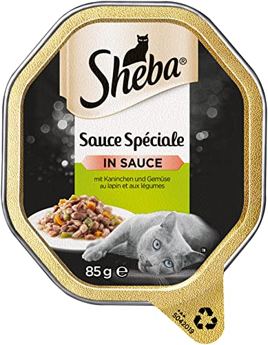 Sheba Sauce Spéciale – Edles Nassfutter mit Kaninchen und Gemüse für ausgewachsene Katzen – 22 x 85g Katzennahrung in der Schale Sheba Sauce Spéciale – Edles Nassfutter mit Kaninchen und Gemüse für ausgewachsene Katzen – 22 x 85g Katzennahrung in der Schale von Sheba