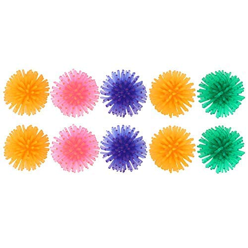 10 Stücke Katze Bälle Spielzeug, Katze Tragbare Bunte Catch Chase Spielen Spielzeug 3,5 cm TPR Materialien Blume Grat Ball Kätzchen Exerciser Interaktive BälleSpielzeug mit Katzenminze von Sheens