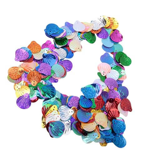 Muschel Perlen, 500 Stück 18X20mm Muschel Form Perlen, handgemachte DIY kreative bunte Perlen für Kunsthandwerk Hochzeit Dekoration (Gold Mixed Colours) von Sheens