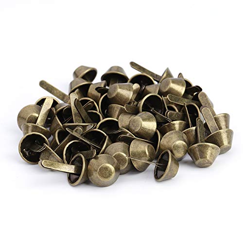 50pcs Lederhandwerk Nieten, halbrunde Handtasche Handtasche Cone Feet Nailhead Stud Leder Bastelbedarf für Geldbörsen Handtaschen Schuhe(Messing 10mm) von Sheens