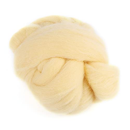 8 Farben Natürliche Wolle Roving Nadelfilz Wollfaser Spin zum Nadelfilzen Handspinnen Entdecken Sie DIY Weben Handwerk[Sahne]Spinnen von Sheens